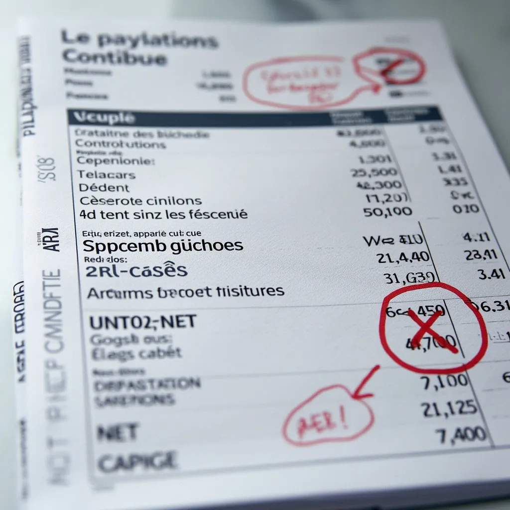 Fiche de paie annotée
